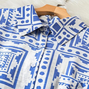Women's Polyester Shirt with Pocket Half Sleeves