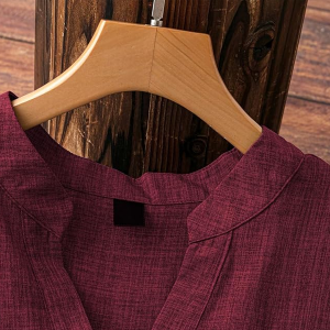 Women's Linen Blend Solid Regular Fit Tunic Top