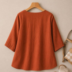 Maroon V Neck Embroidered Top for Women