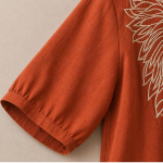 Maroon V Neck Embroidered Top for Women